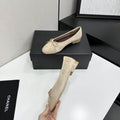 Chanel Bow Ballet Flats – Beige Suede