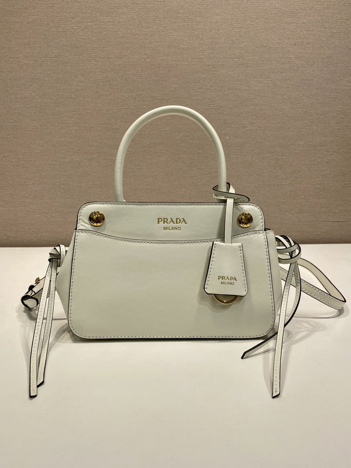 Prada Milano White Top-Handle Shoulder Bag