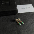 Saint Laurent Green Teardrop Drop Earrings